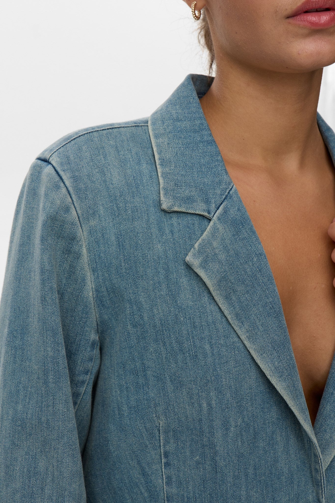 NUALETTA -  BLAZER - Med. Blue Washed Denim - Image 4