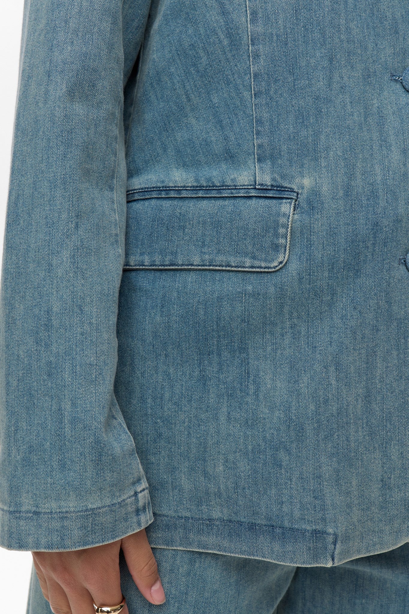 NUALETTA -  BLAZER - Med. Blue Washed Denim - Image 5