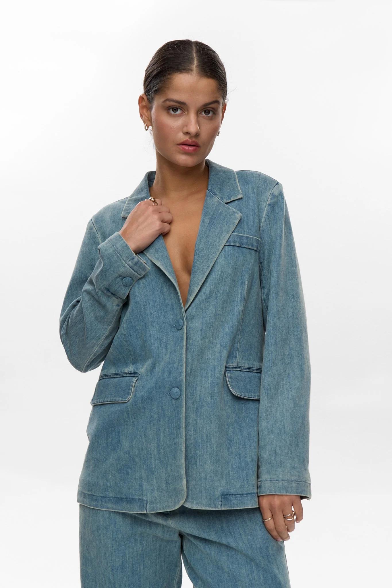 NUALETTA -  BLAZER - Med. Blue Washed Denim - Image 6