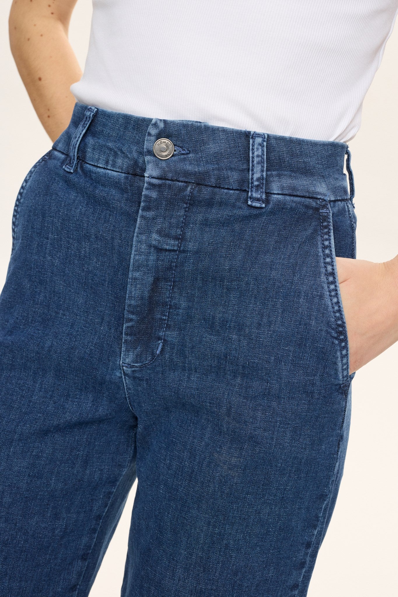 NUAMBER HR WIDE JEANS - R3013 - Medium Blue Denim - Image 4