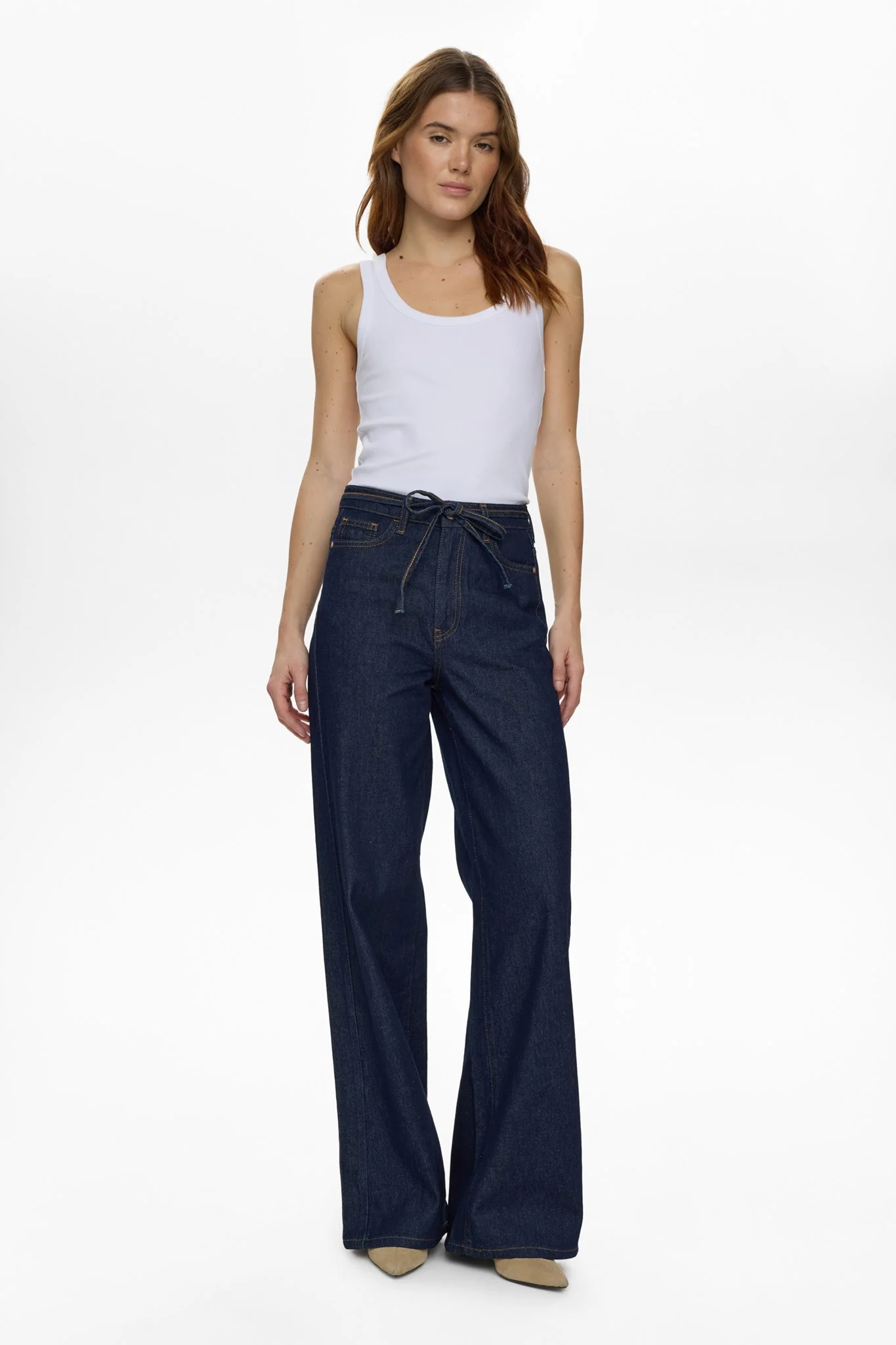 NUBROOKLYN HR WIDE JEANS - P3012 - Dark Blue Denim - Image 3