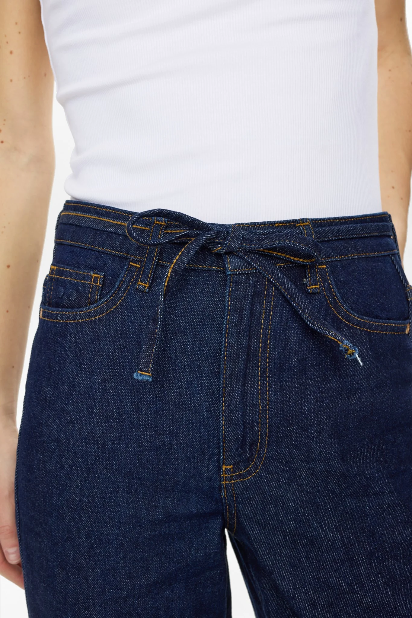 NUBROOKLYN HR WIDE JEANS - P3012 - Dark Blue Denim - Image 4