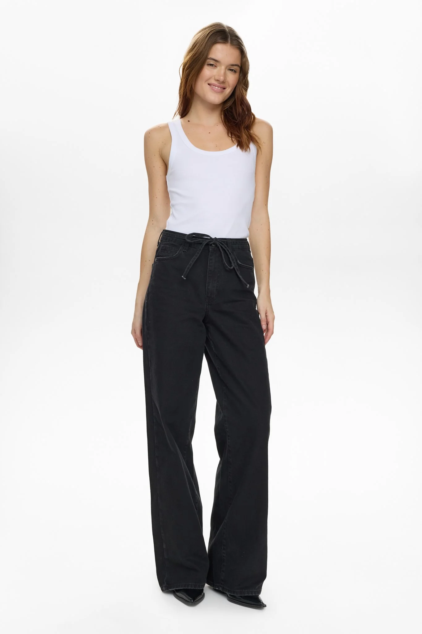 NUBROOKLYN HR WIDE JEANS - P3018 - Black Denim - Image 3