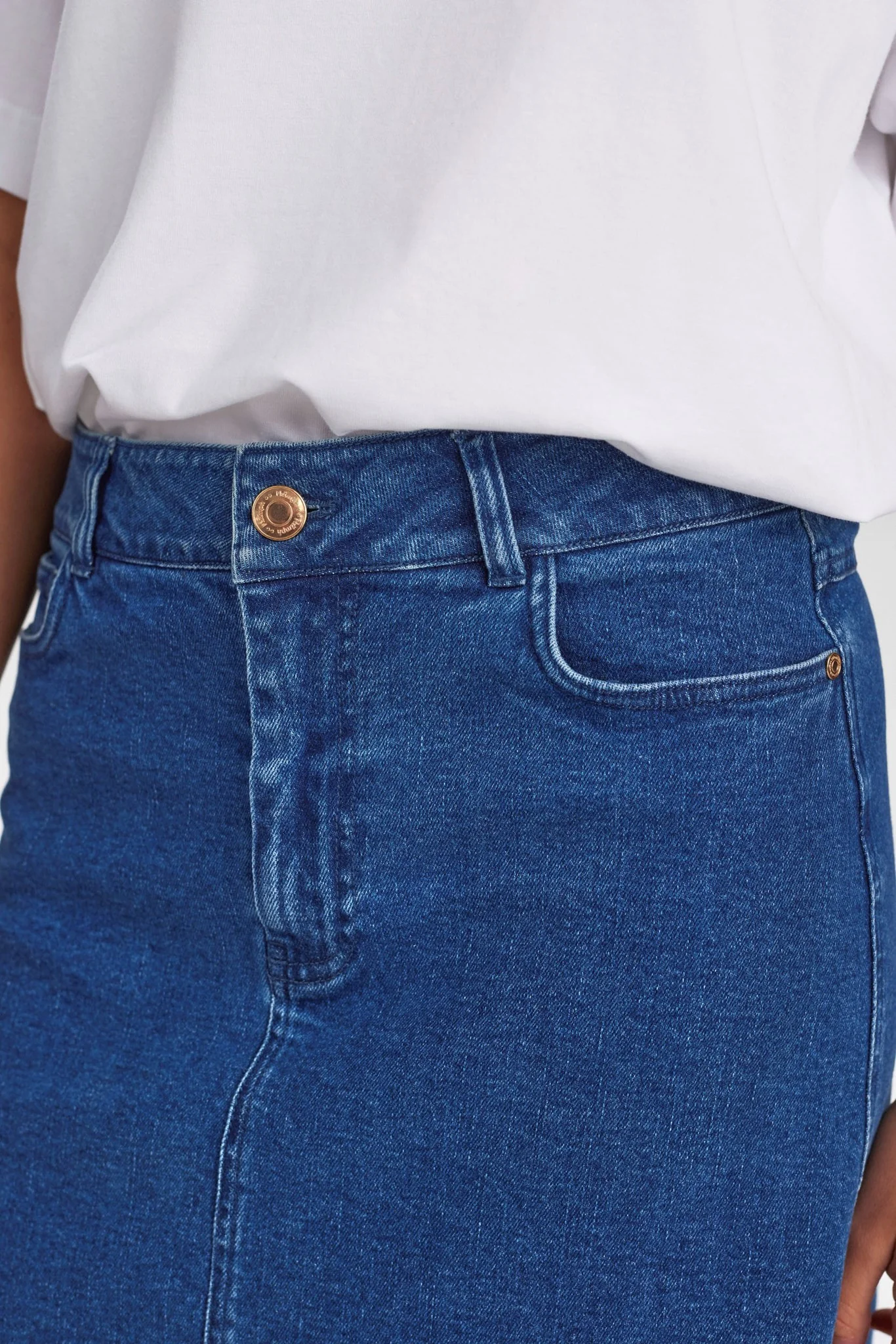 NULULU DENIM SKIRT - Medium Blue Denim - Image 4