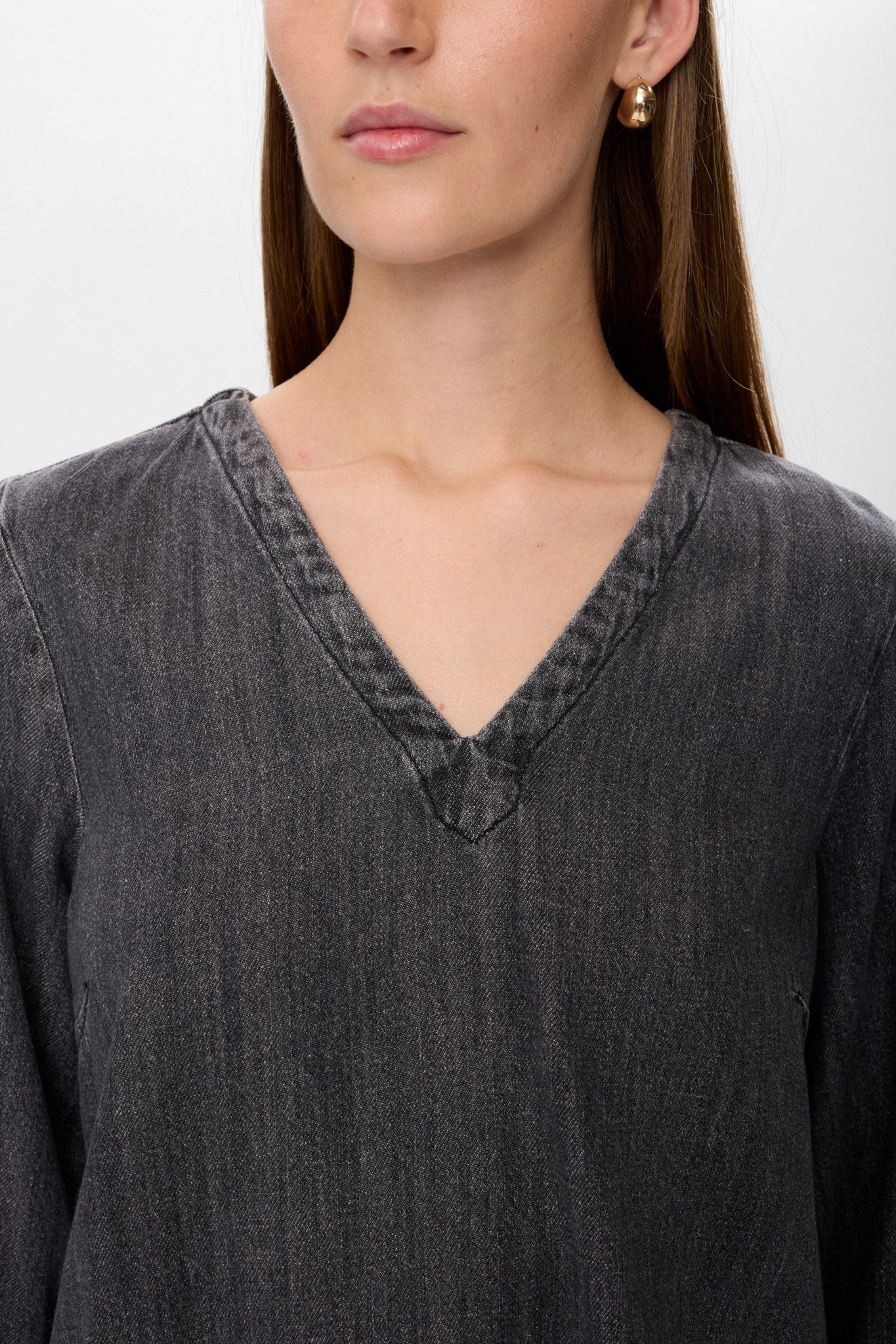 NUSEOUL BLOUSE - Medium Grey Denim - Image 4
