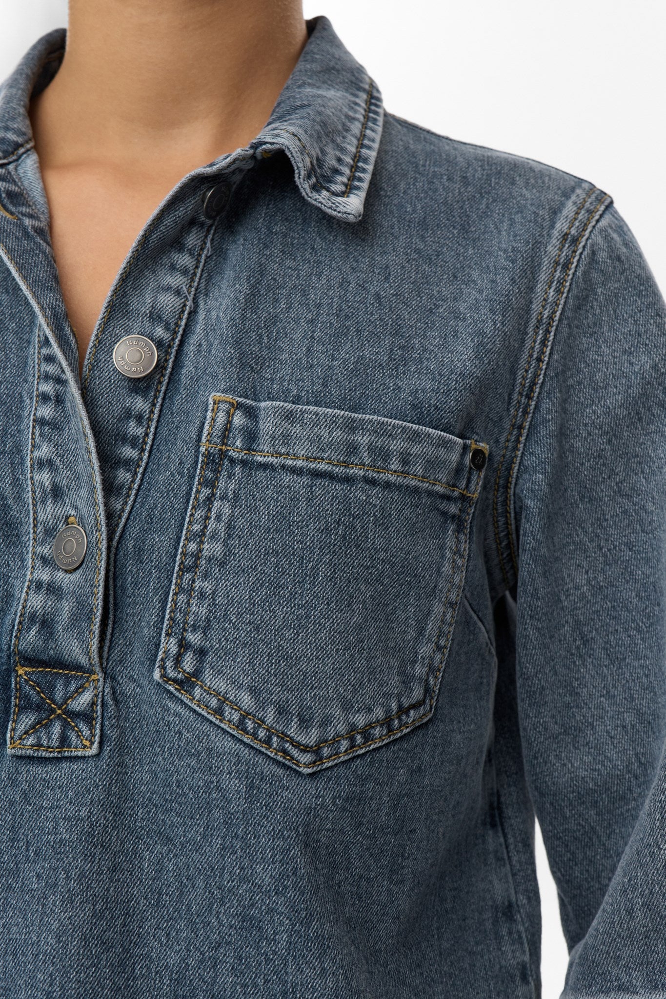 NUTORONTO SHIRT - Med. Blue Washed Denim - Image 4