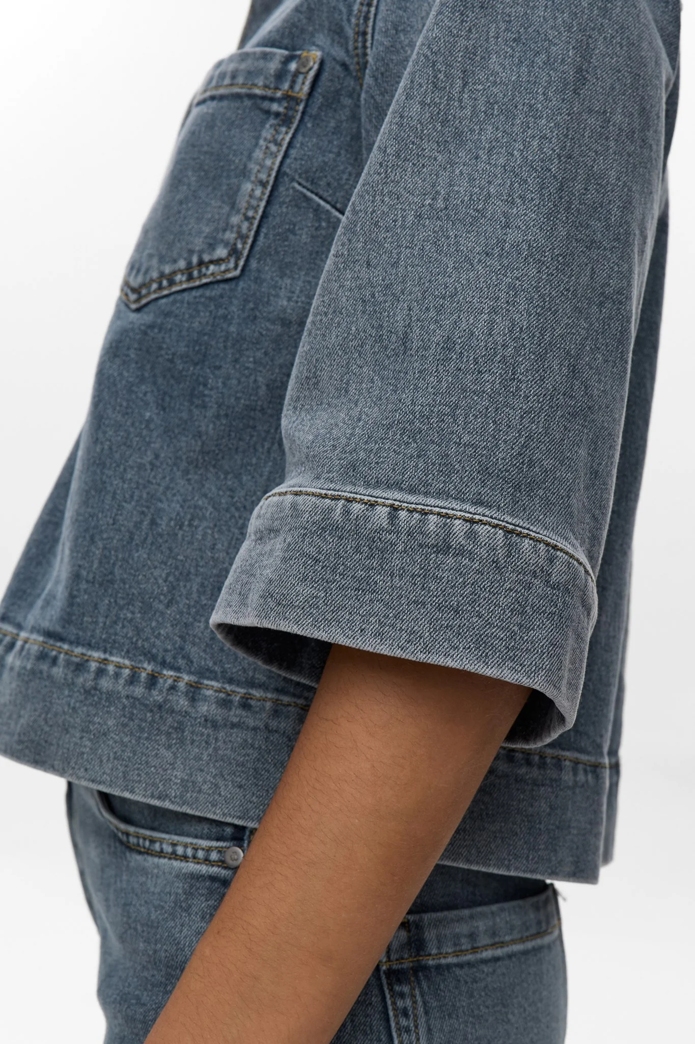 NUTORONTO SHIRT - Med. Blue Washed Denim - Image 5