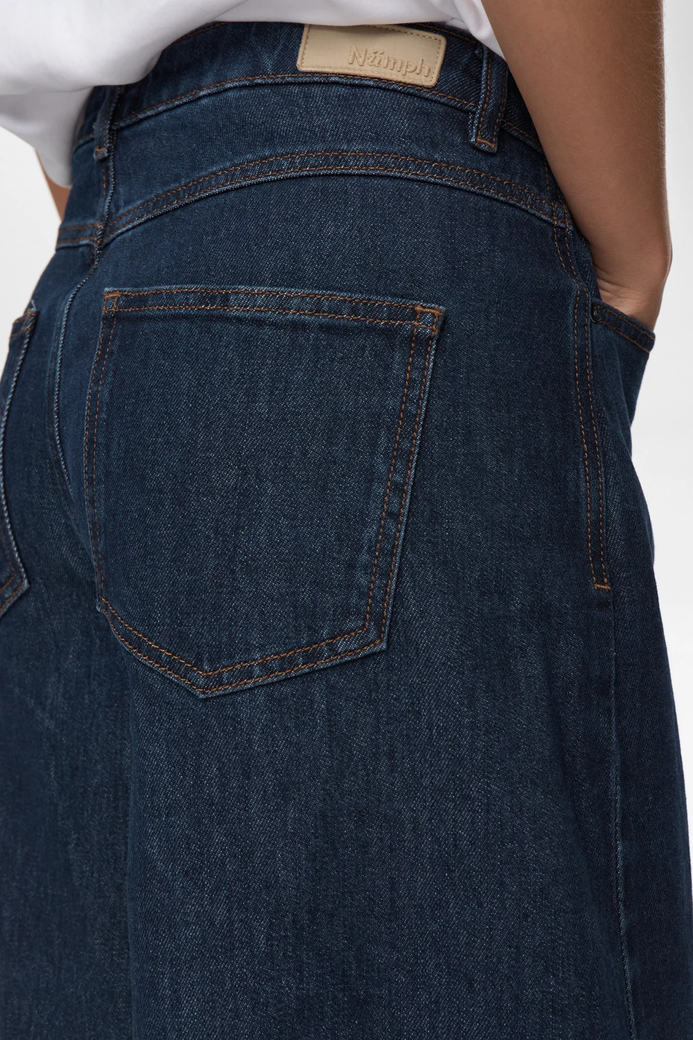 NUVENICE - HR EXTRA WIDE JEANS - Dark Blue Denim 1 - Image 5