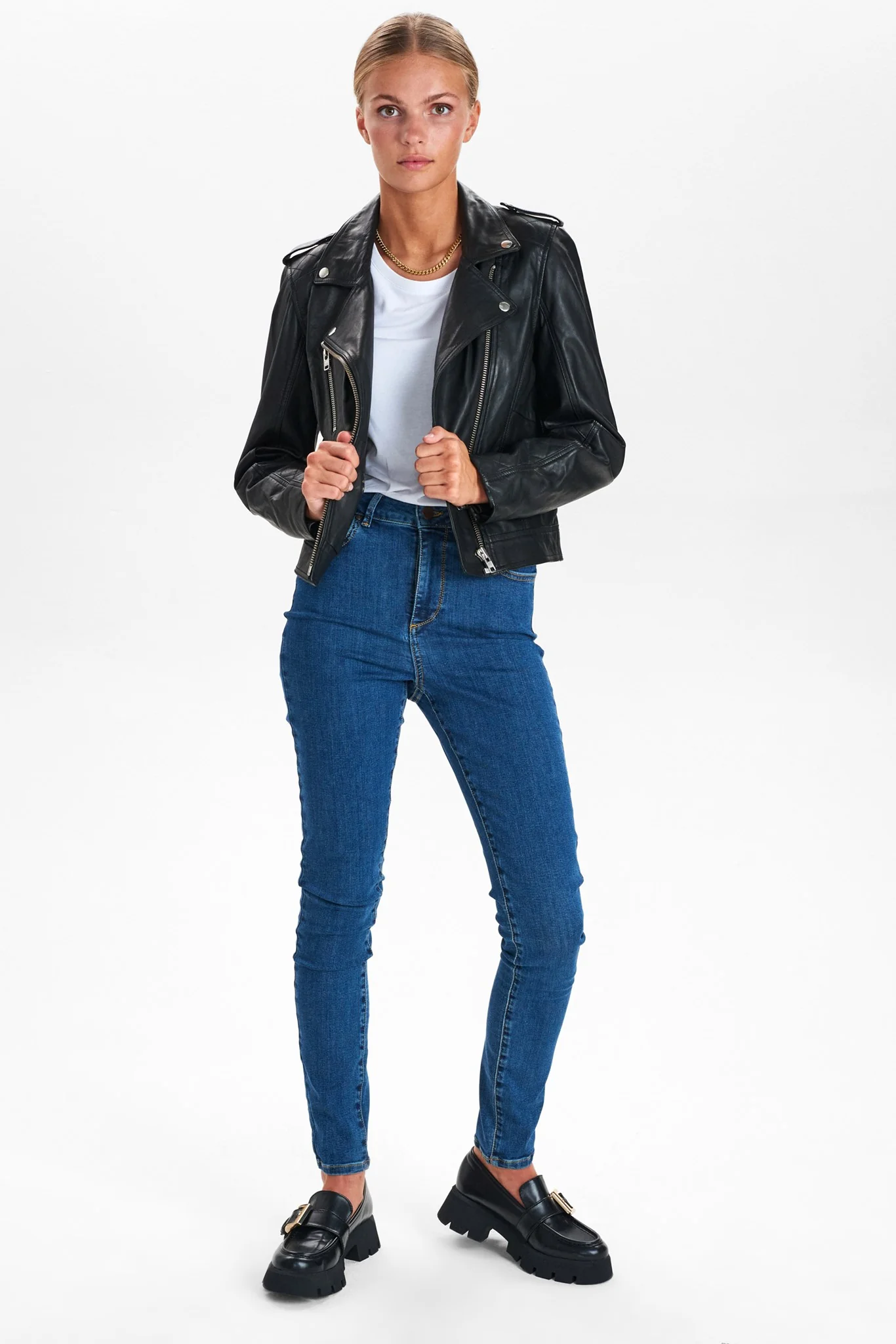 NUZANDRAS LEATHER JACKET-NOOS - Caviar - Image 3