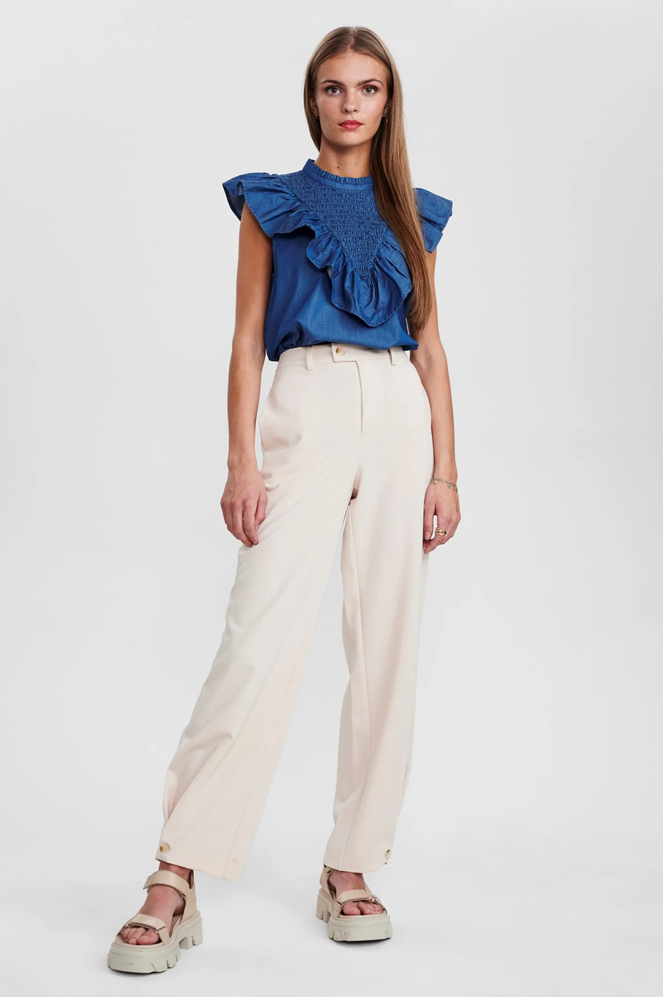 SISARA TOP - Medium Blue Denim - Image 3