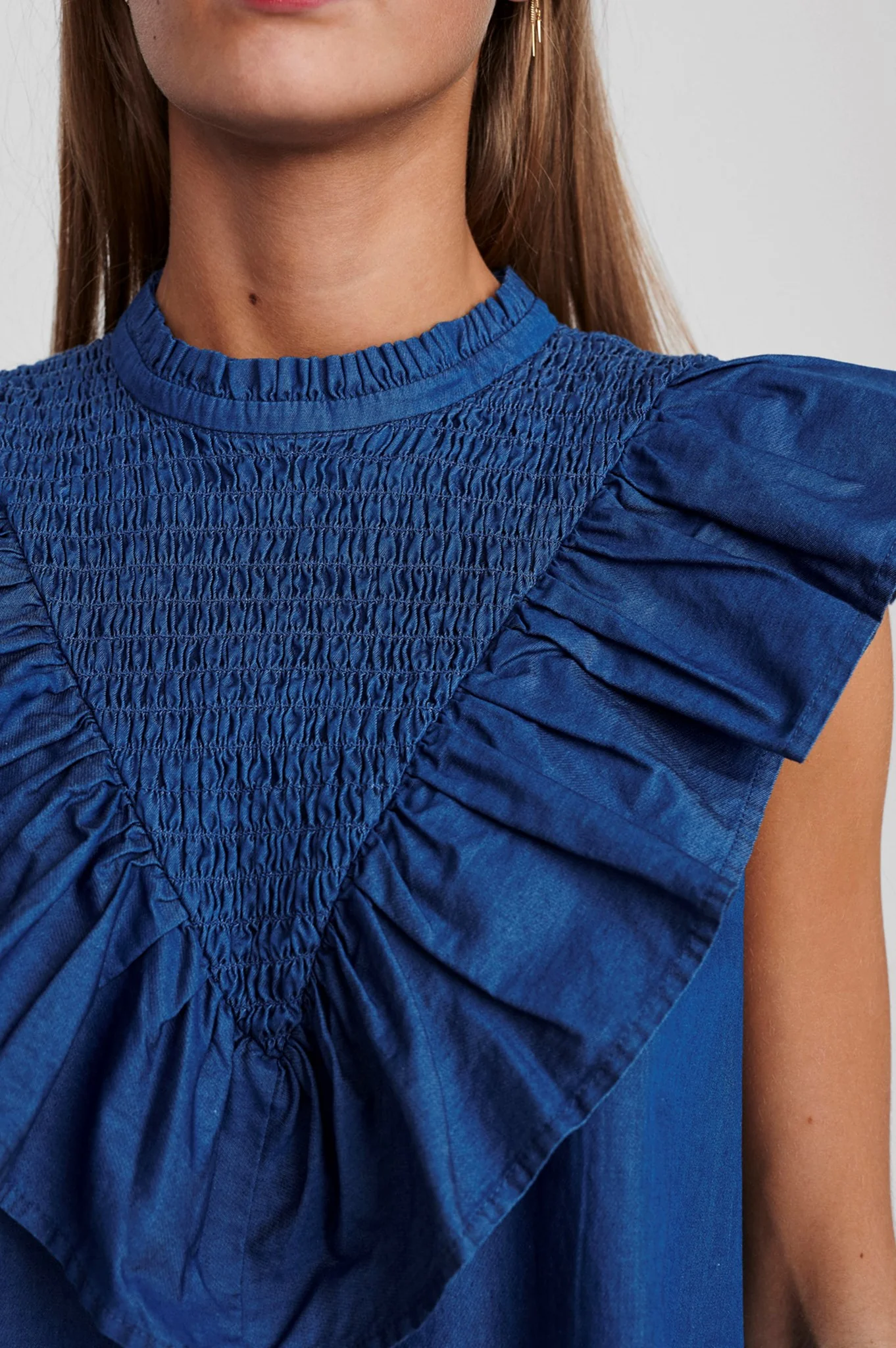 SISARA TOP - Medium Blue Denim - Image 4