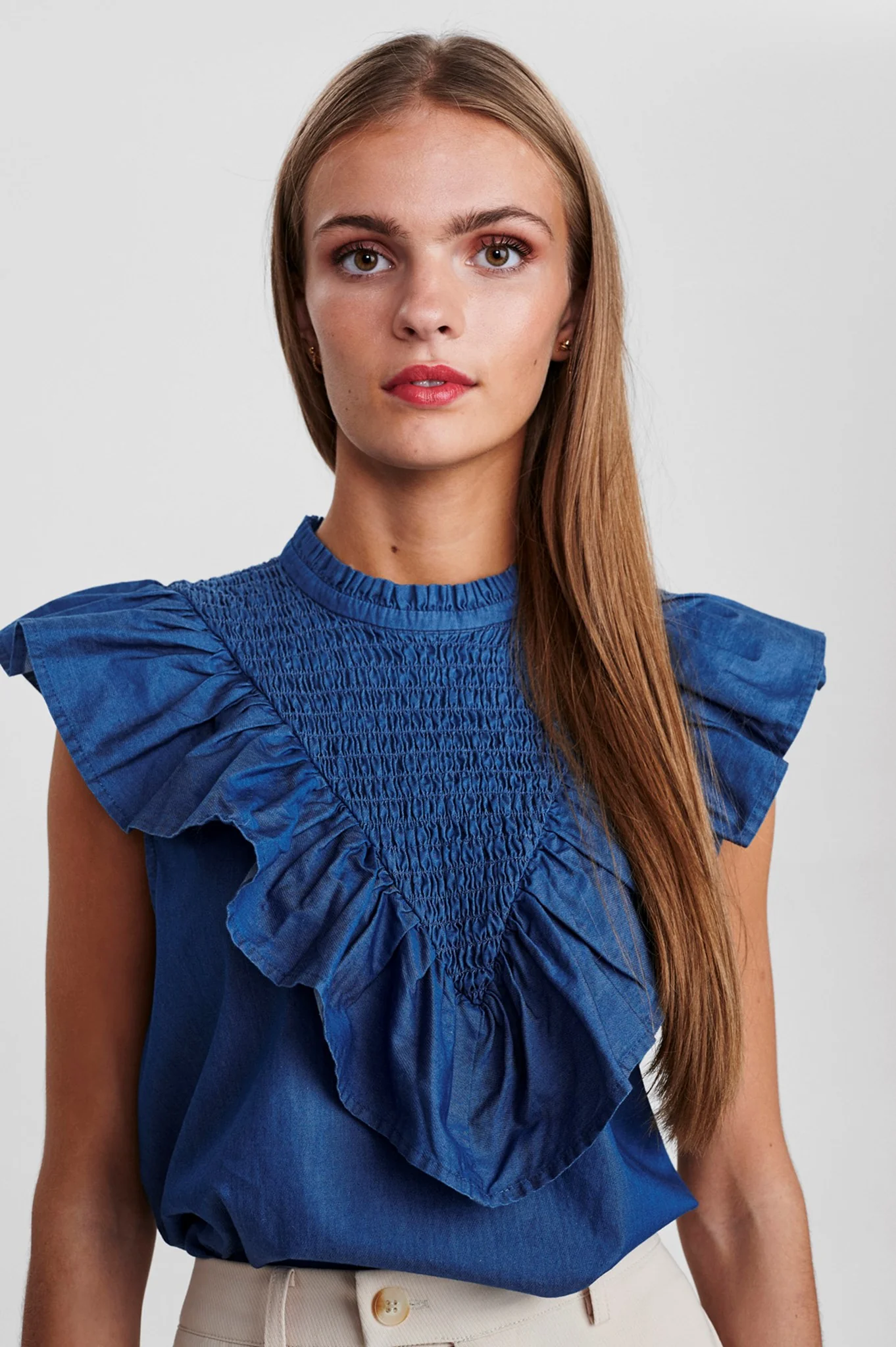 SISARA TOP - Medium Blue Denim - Image 6